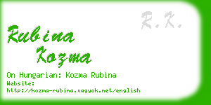 rubina kozma business card